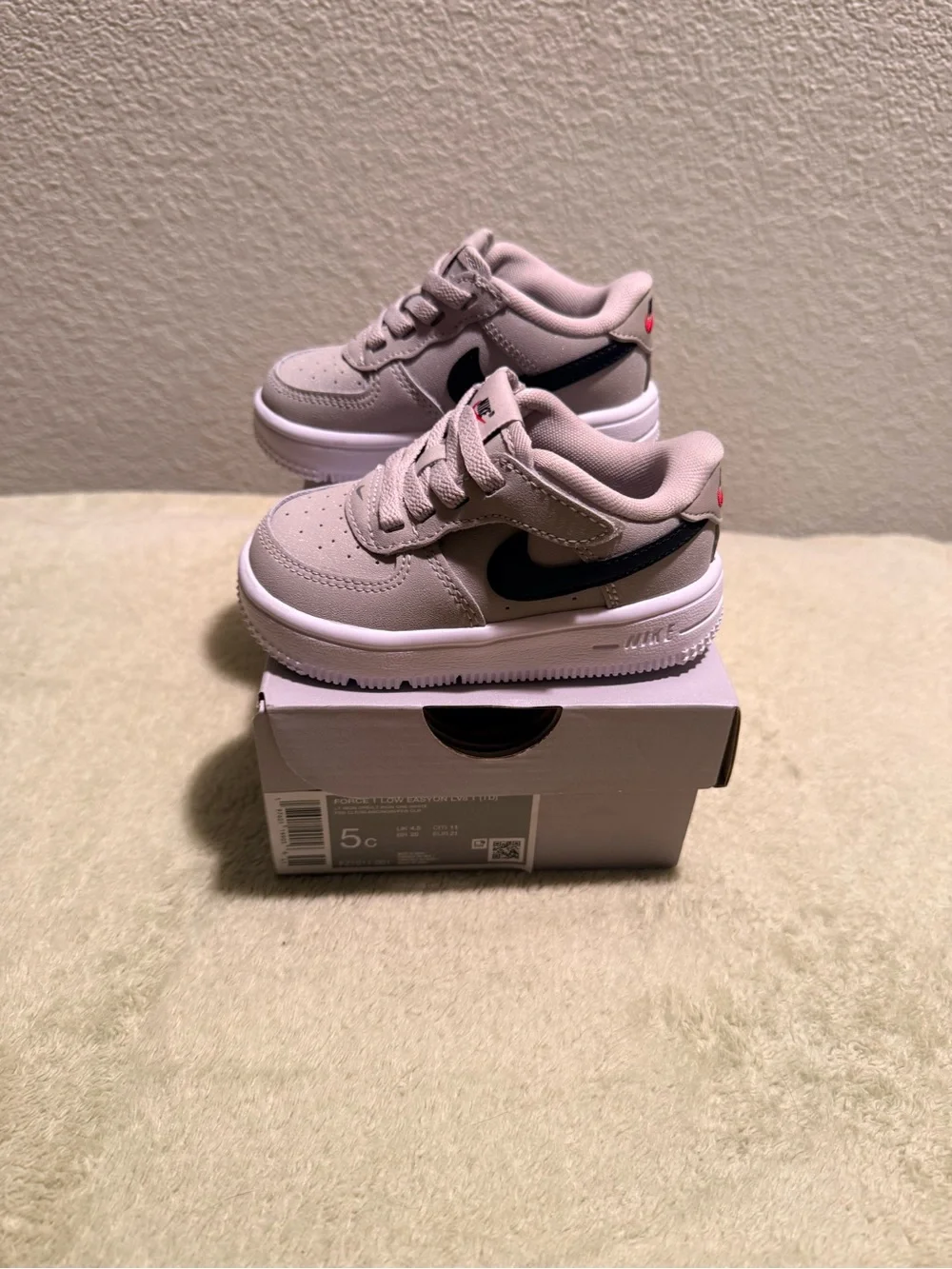 Nike Air Force 1 Low Easyon LV8 1 (TD) “Lt Iron Ore-White” Size 5C NWB #95